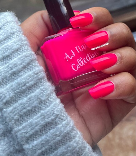 Pink neon nail polish - pink,